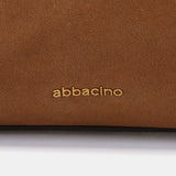 Shoulder bag in cognac suede