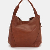 Bolso de hombro en piel cognac