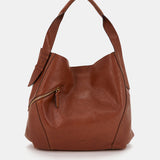 Bolso de hombro en piel cognac