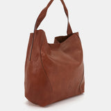 Bolso de hombro en piel cognac