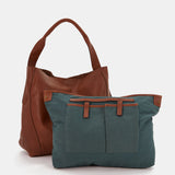 Bolso de hombro en piel cognac