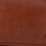 Bolso de hombro en piel cognac