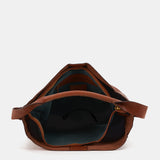 Bolso de hombro en piel cognac