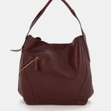 Bolso de hombro en piel burdeos