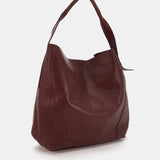 Bolso de hombro en piel burdeos