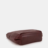 Bolso de hombro en piel burdeos
