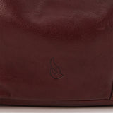 Bolso de hombro en piel burdeos