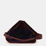 Bolso de hombro en piel burdeos