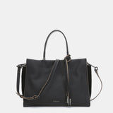 Bolso de mano en piel negra