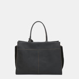 Bolso de mano en piel negra