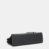 Bolso de mano en piel negra