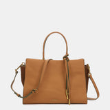 Bolso de mano en piel camel