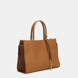 Bolso de mano en piel camel