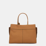 Bolso de mano en piel camel
