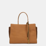 Bolso de mano en piel camel