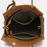 Bolso de mano en piel camel