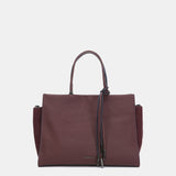 Bolso de mano en piel burdeos