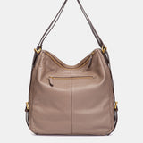 Multifunctional bag in taupe leather