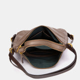 Multifunctional bag in taupe leather