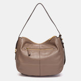 Bolso hombro en piel taupe
