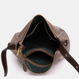 Bolso hombro en piel taupe