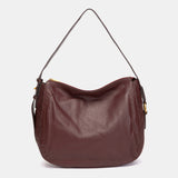 Bolso de hombro en piel burdeos