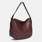 Bolso de hombro en piel burdeos