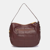 Bolso de hombro en piel burdeos