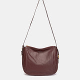 Bolso de hombro en piel burdeos