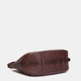 Bolso de hombro en piel burdeos