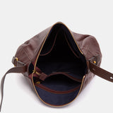 Bolso de hombro en piel burdeos