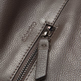 Bolso de hombro en piel y serraje gris