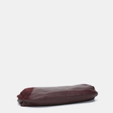 Bolso de hombro en piel y serraje burdeos