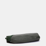 Bolso de hombro en piel y serraje verde
