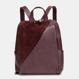Mochila en piel y serraje burdeos