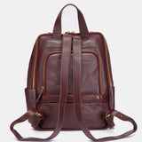 Mochila en piel y serraje burdeos