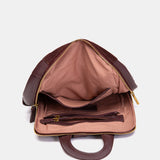 Mochila en piel y serraje burdeos