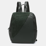 Mochila en piel y serraje verde