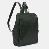 Mochila en piel y serraje verde