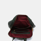 Mochila en piel y serraje verde