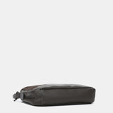 Bandolera en piel y serraje gris