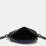 Bandolera en piel y serraje gris