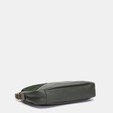 Bandolera en piel y serraje verde