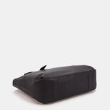 Shopper bag in black leather
