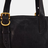 Shopper bag in black leather