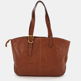 Bolso shopper en piel cognac