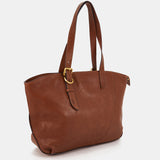 Bolso shopper en piel cognac