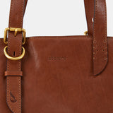 Bolso shopper en piel cognac