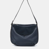 Blue leather and suede shoulder bag