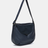Blue leather and suede shoulder bag